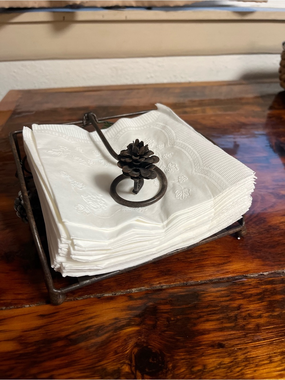 Decorative Pinecone Napkin Holder -